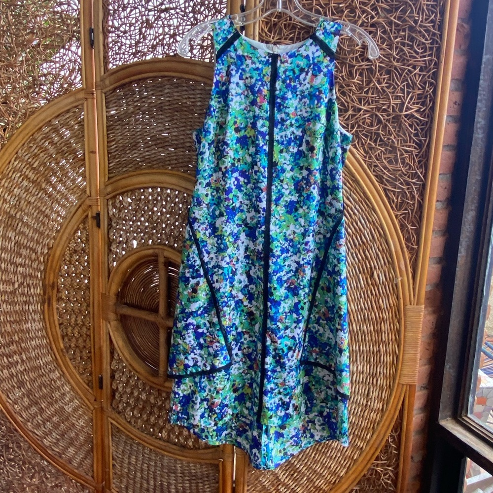 Ann Taylor Multicolor Abstract Print Dress High Low Hem